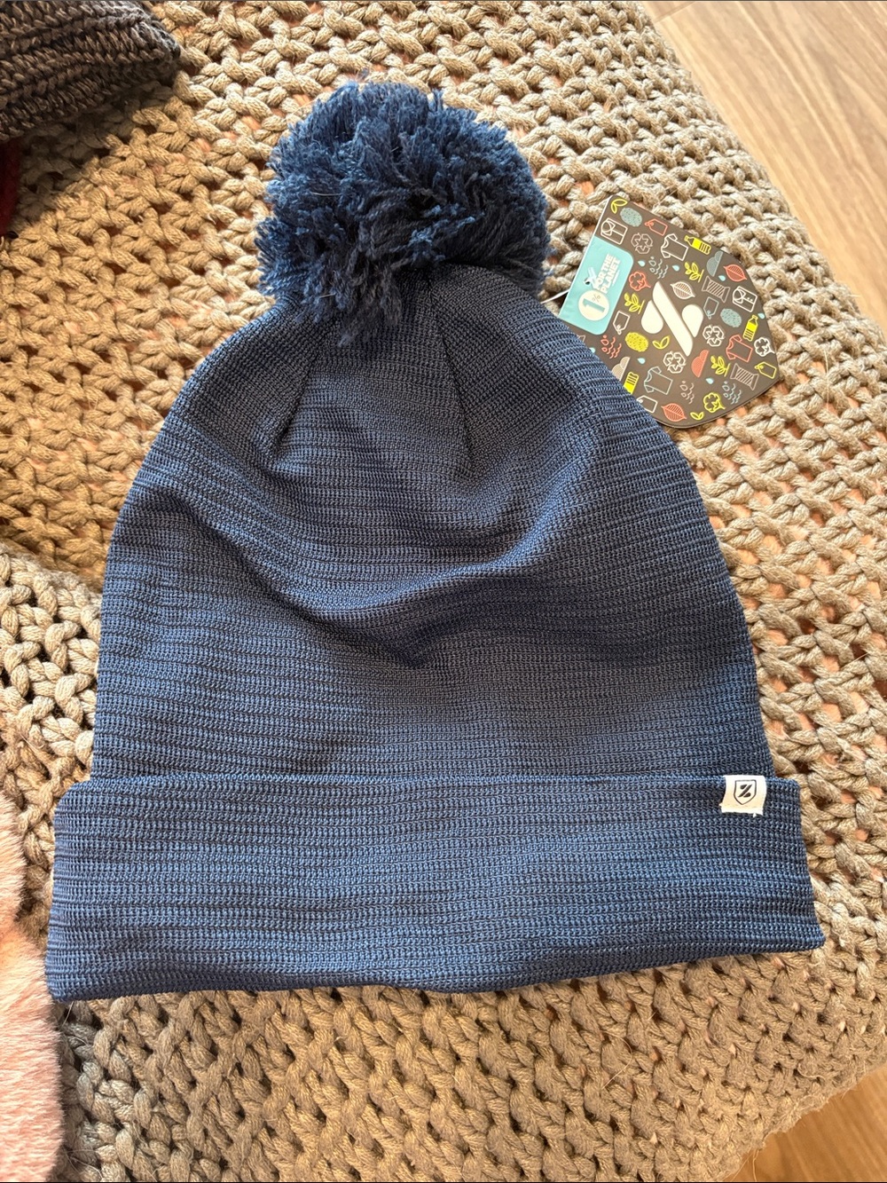 Pom Pom Beanie - Navy